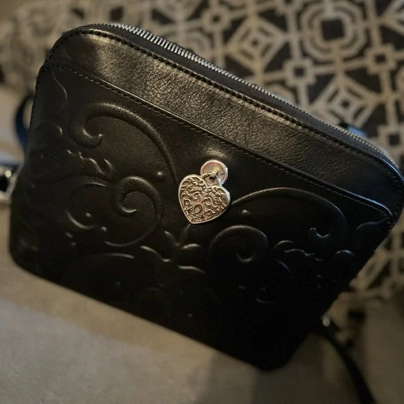 Brighton Black Crossbody Bag with Heart Charm - Picture 2 of 6